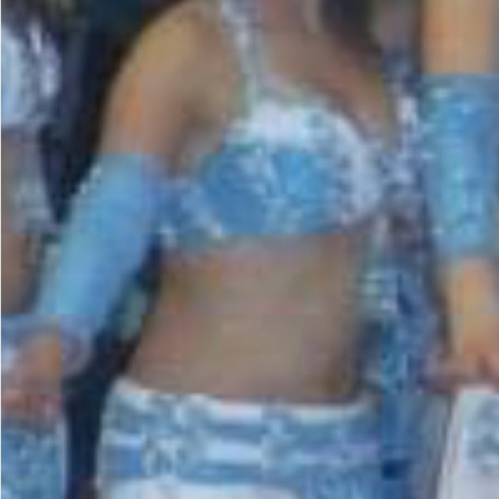 White & Blue Belly Dance Costume